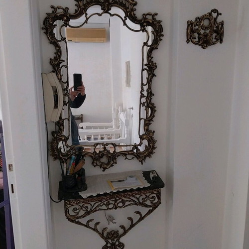 Vintage mirror with table used
