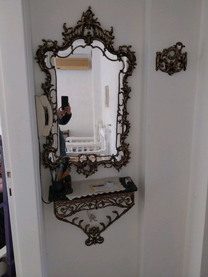 Vintage mirror with table used