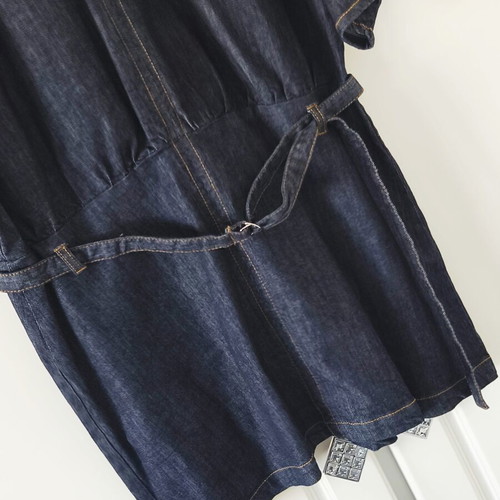 Zara Dark Blue Denim Mini Dress with Kimono Sleeves and Belt Size M New
