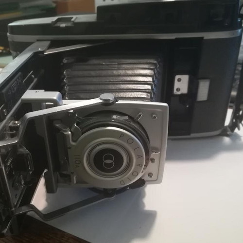 Polaroid 110A Pathfinder camera used with leather case