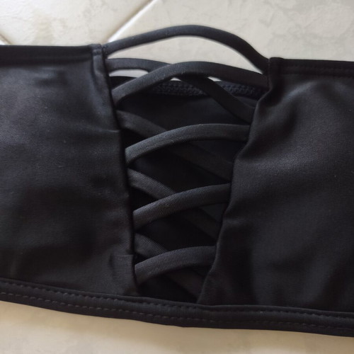 Zaful Bikini swimsuit new, strapless black, versatile ties