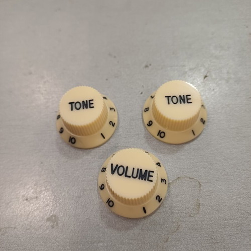 Set of 3 Beige Electric Guitar Potentiometer Knobs