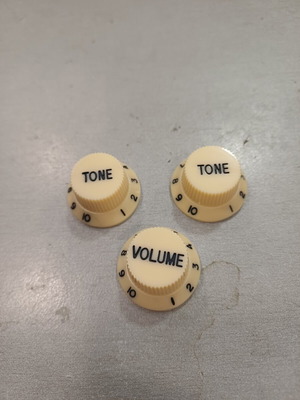 Set of 3 Beige Electric Guitar Potentiometer Knobs