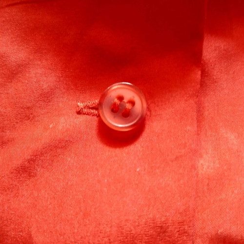 Vintage silk women's short-sleeve shirt red XL like new