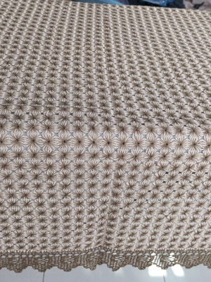 Handmade table linens with lace new, set of two unique pieces