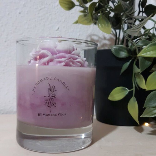 Peony handmade scented candle like new, lavender