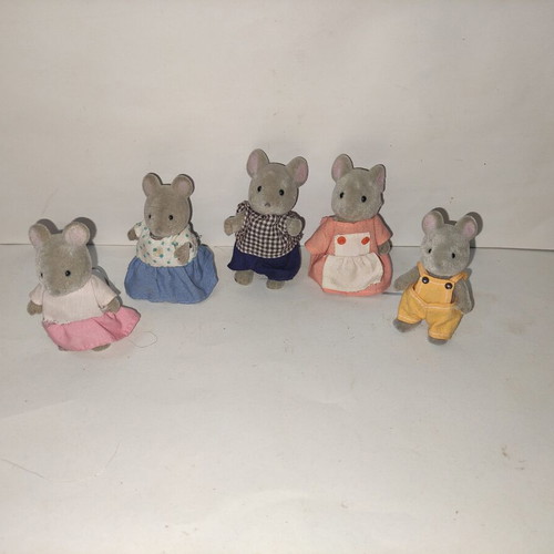 Sylvanian Families vintage Mouse family 1995 like new, 5 figures