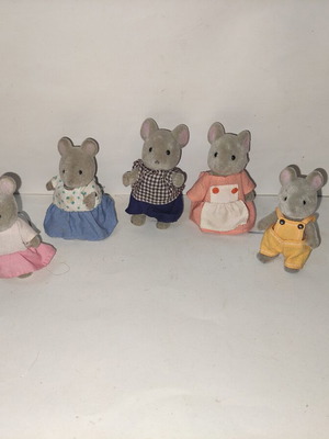 Sylvanian Families vintage Mouse family 1995 like new, 5 figures