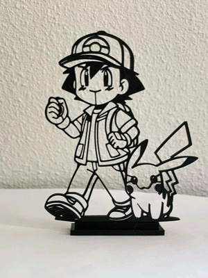 Pokémon Ash и Pikachu line art нов, в различни цветове