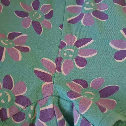 Girls' set like new, pink and green, terry fabric bustier