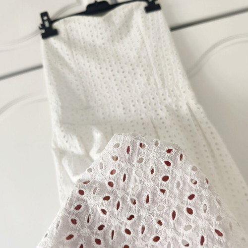 Kiabi White Strapless Dress Broderie Anglaise Size S Like New