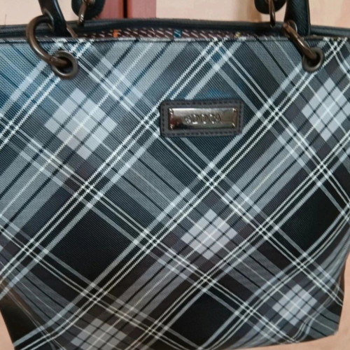 Doca shoulder bag, black white grey checkered
