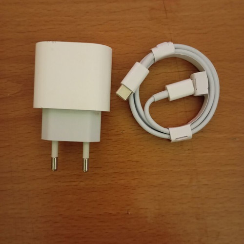 Apple charger with USB-C adapter and original cable