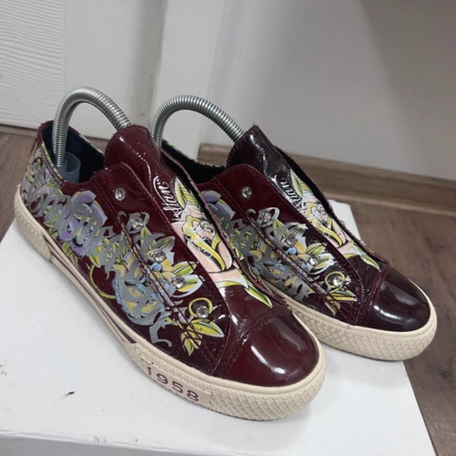 Christian Audigier leather sneakers size 39 like new, multicolor