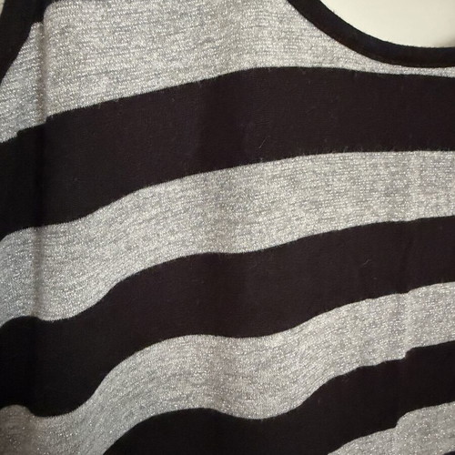 Bershka blouse with subtle shine in gray stripes, size M, like new