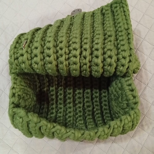 Handmade knitted bag small, green