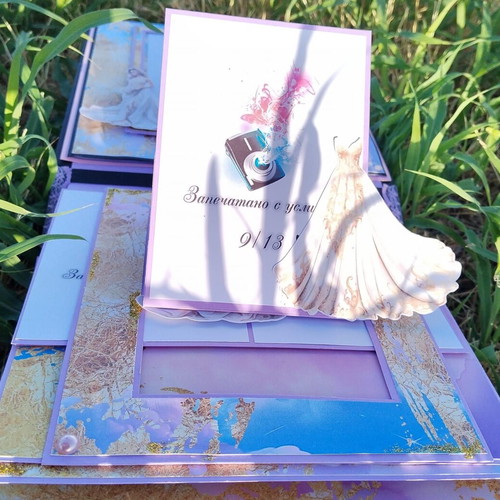 Handmade pop-up scrapbook album "Our Fairytale Wedding" new