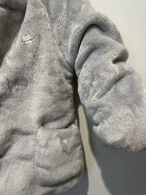 Mayoral baby grey jacket with fur 12 months 80cm like new
