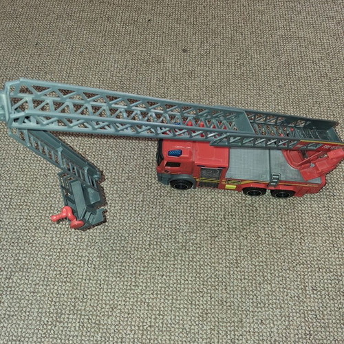 Set of remote control children's vehicles used, excavator and fire truck