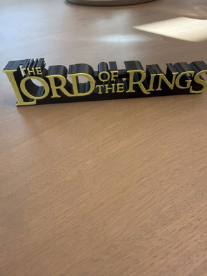 The Lord of the Rings decorative sign, black with yellow letters