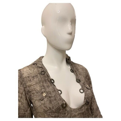 Coast women's blouse 100% silk like new, size 46, beige brown