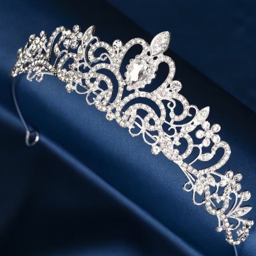 Bridal tiara with crystal rhinestones, new, model 62