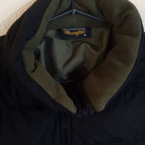 Wrangler men's black down jacket used, khaki interior, size M