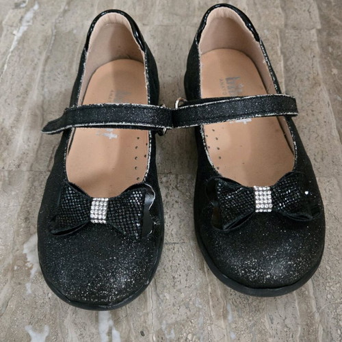 Bibelot Black Girls' Ballet Flats with Glitter used, size 26