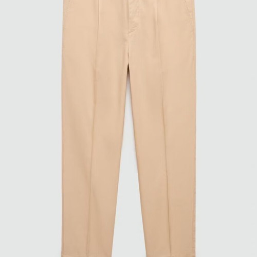 Mango cotton pants with pleats new, beige, size M L