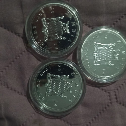 Coins new, colored from Zambia