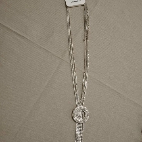 Long necklace with rhinestones new, nickel free