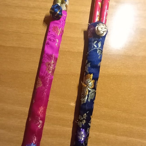 Wooden chopsticks with fabric case new