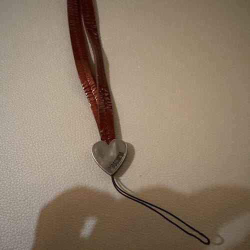 Moschino leather neck lanyard like new, brown
