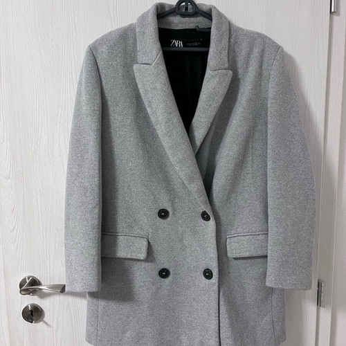 Zara coat grey used, knee-length, size M