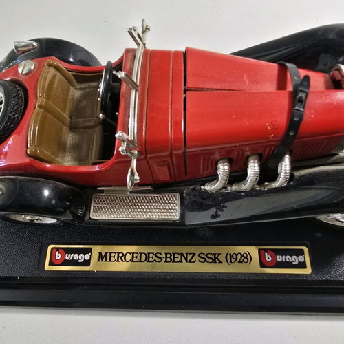 Mercedes Benz SSK 1928 Burago model car used, scale 1:24, red