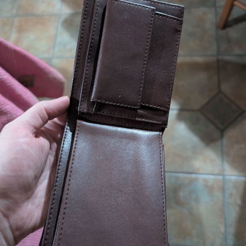 Bossini premium leather wallet, brown, deadstock