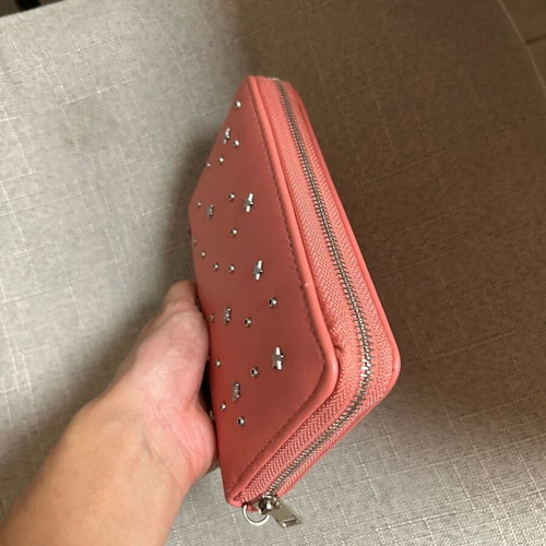 Women's wallet like new, red and pink with zipper