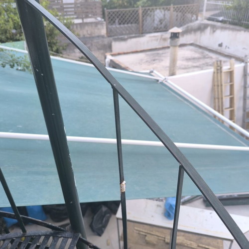 Wall awning with poles, 3x3.5 m, for extension