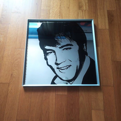 Wall Mirror with Elvis Presley Portrait 40x40 cm New
