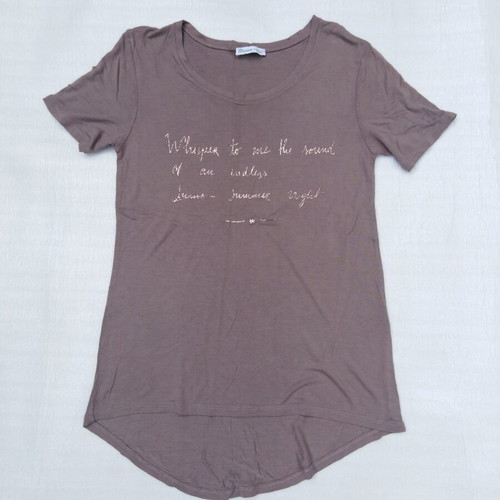Zara Basic short-sleeve shirt taupe with subtle print like new