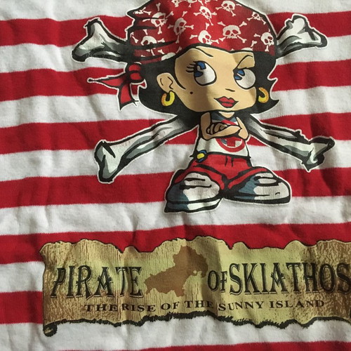 Striped white and red 100% cotton blouse used for 10-year-old girl