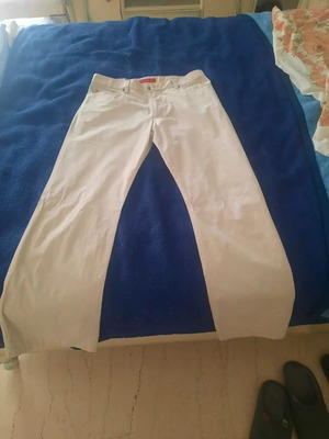 Berto Lucci summer pants size M like new, beige cotton