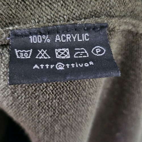 Attrattivo long sweater like new, dark khaki, size L