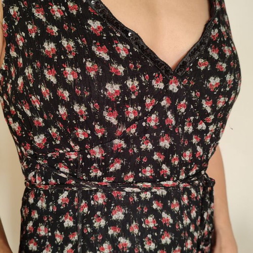 Oltre floral black sleeveless dress used, size S