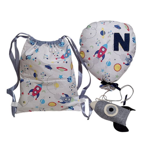 Gift Set 3 pcs with Space Balloon, Backpack & Evil Eye Charm