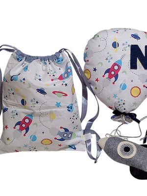 Gift Set 3 pcs with Space Balloon, Backpack & Evil Eye Charm