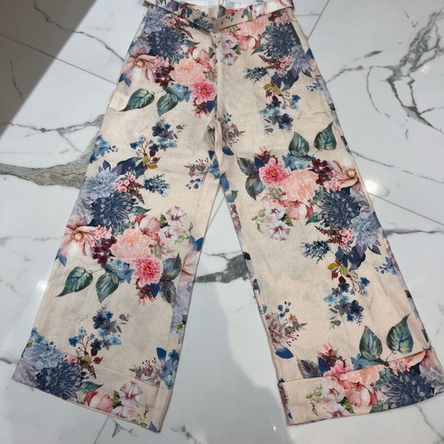 ZINI floral set new, size 38, silk and linen