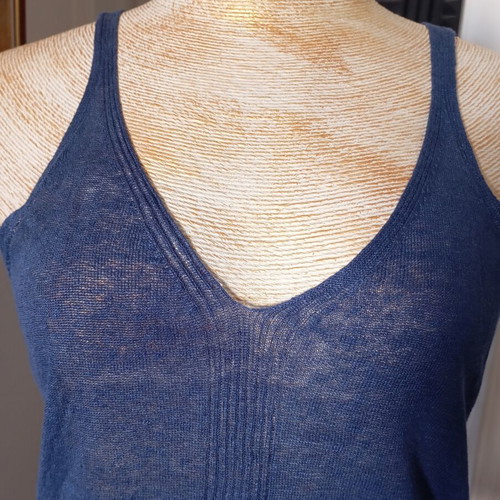 Stefanel women's linen blouse size M new, blue