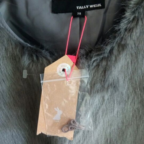 Fur top new, short, gray, size M