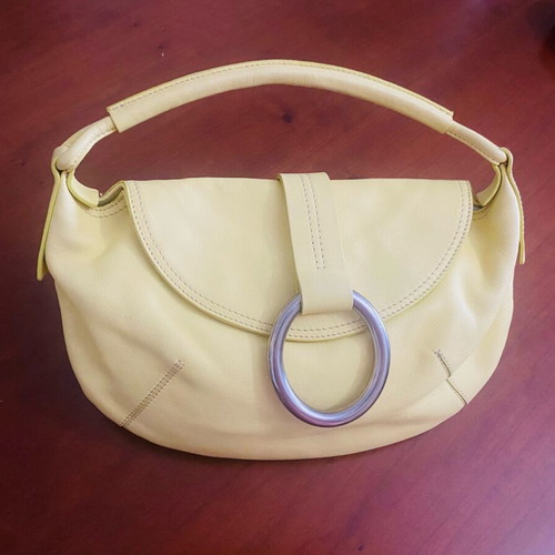 Andrea Mabiani leather bag like new, lemon color, croissant shape